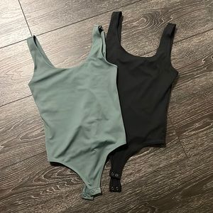 New Green and Black Matte Express Body Contour Bodysuits